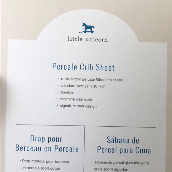 Little unicorn Percale crib sheet - Picture 4 of 4